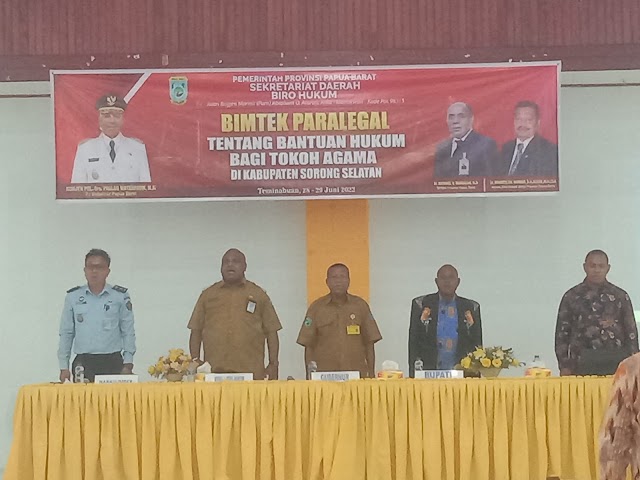 Biro Hukum Setda Papua Barat, Gelar Pelatihan Paralegal Bagi Toga Sorong Selatan