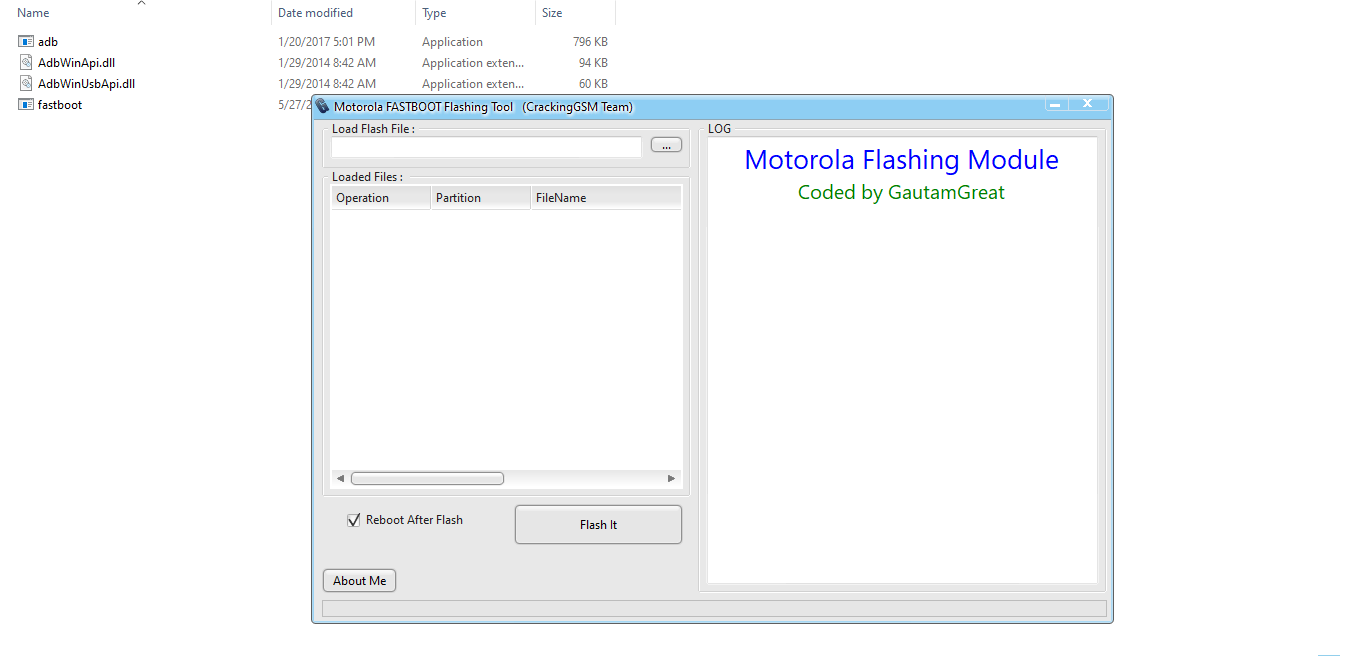 Motorola Fastboot Flashing Tool By CrackingGSM Team