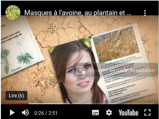 Masques à l'avoine, au miel, plantain pour peaux sensibles à rougeurs