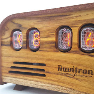 Vintage Nixie Clock - Art Deco Design with Soviet Nixie Tubes Made During the Cold War Era - Wooden Enclosure Handcrafted