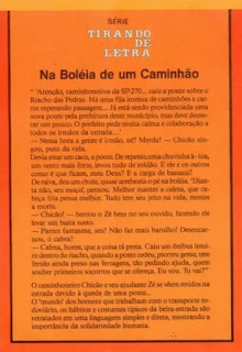 Na boléia de um caminhão | Giselda Laporta Nicolelis | Editora: Atual | Coleção: Tirando de Letra | 1992 - 1997 | Contracapa |