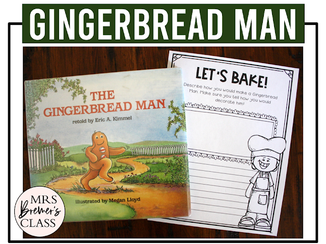 Gingerbread Man book activities unit with literacy printables, reading companion activities, lesson ideas, and a craft for Kindergarten and First Grade