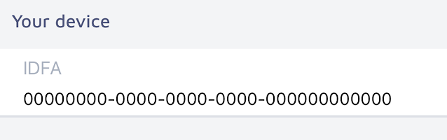 自分のデバイスのIDFA