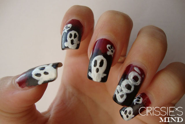 Halloween Ghosts Nail Art