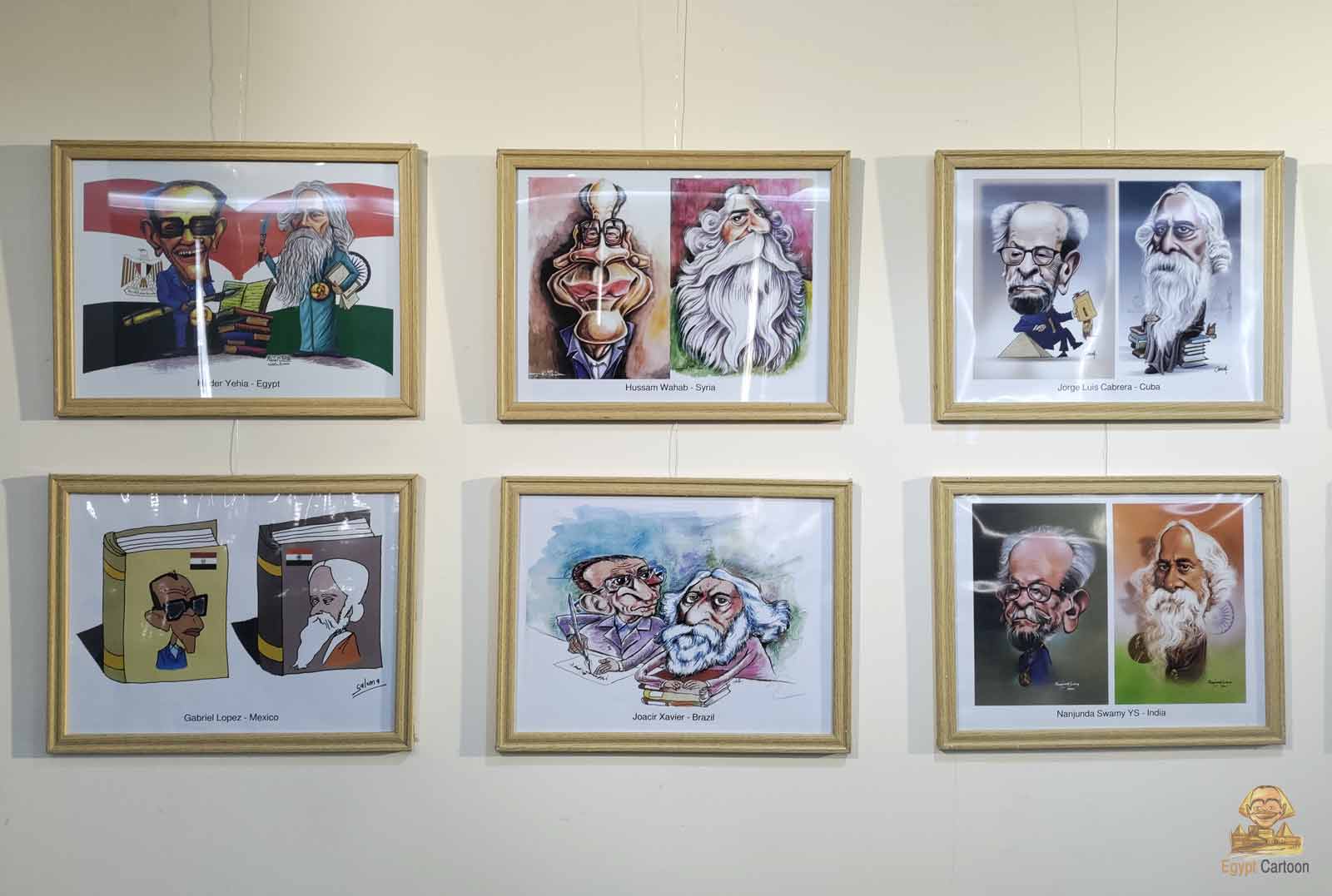 Photos from Inauguration of the International Caricature Exhibition on "Tagore and Mahfouz"