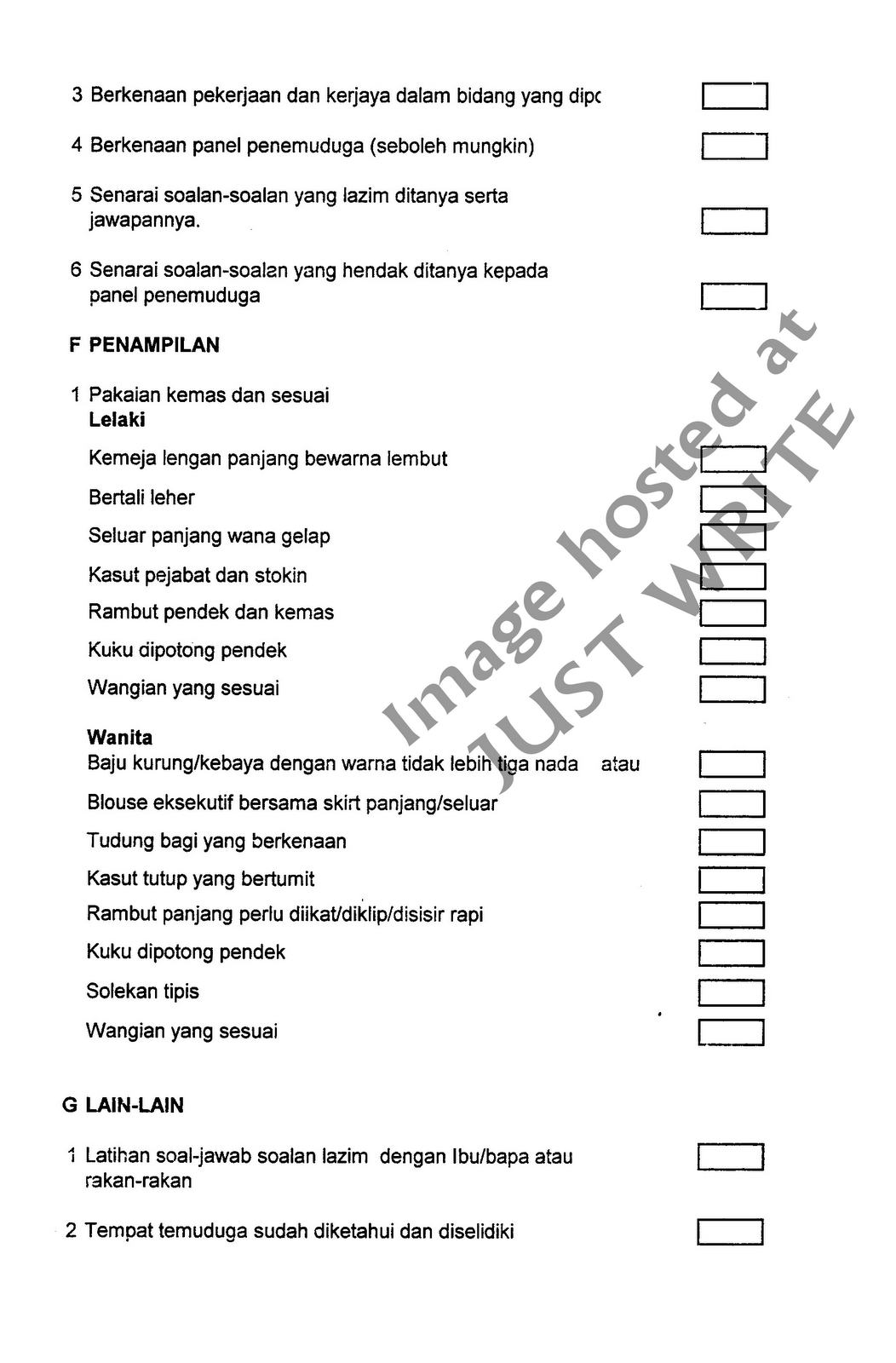 Penemuduga Contoh Borang Penilaian Temuduga Kerja