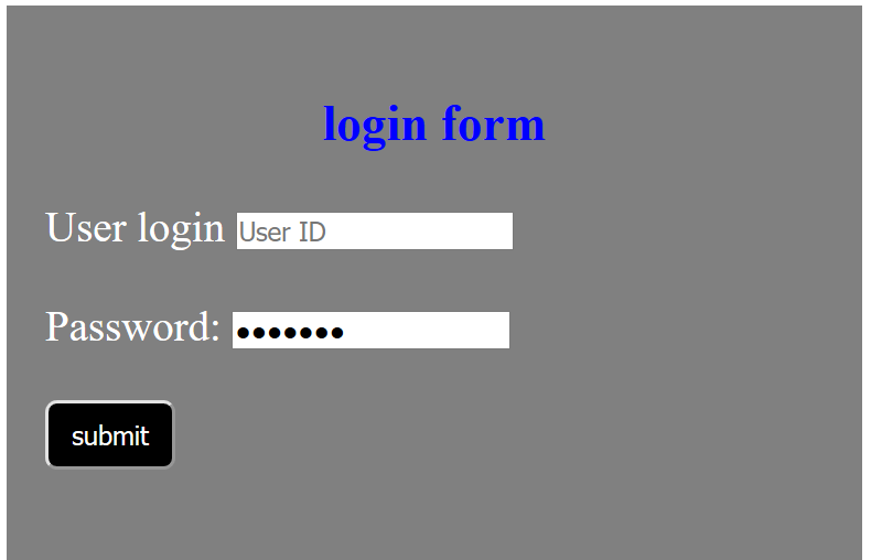 Create a Login Form