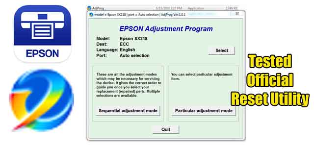 Epson Stylus SX218 Adjustment program (Reset Utility)