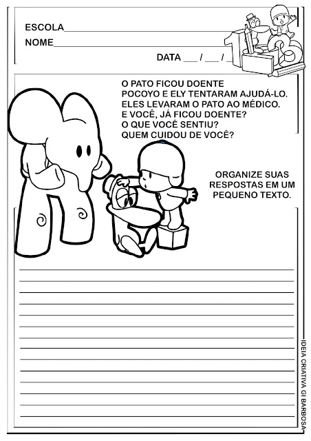 Atividade Produção de texto Pocoyo