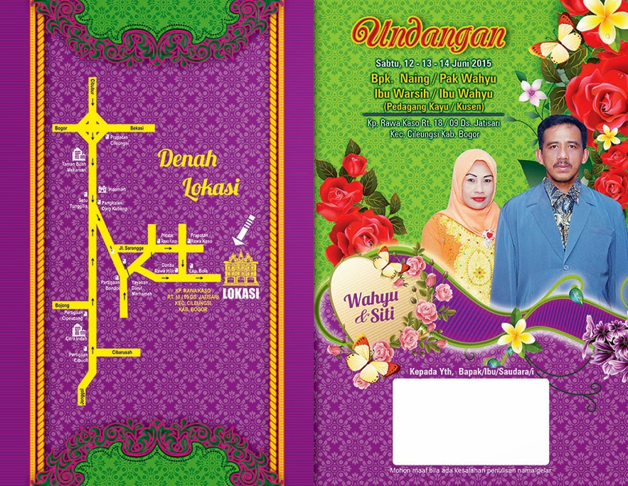 Contoh Desain Undangan Pernikahan Orang Tua (Full Colour 