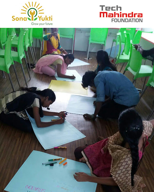 Family Tree design by students of the Tech Mahindra Foundation & Sona Yukti's free medical coding training in Chennai 