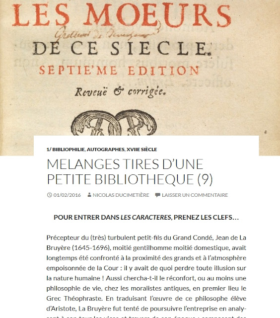 Blog "Mélanges tirés d'une petite bibliothèque"