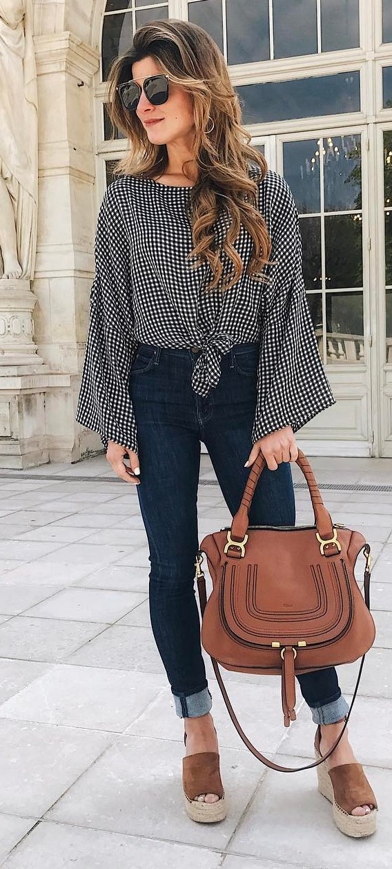 cute outfit top + bag + jeans