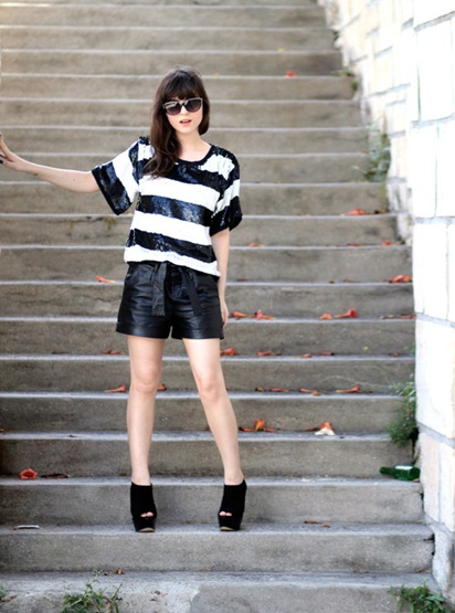 short-cuir-maje-mode