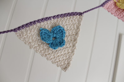 crocheted blue butterfly