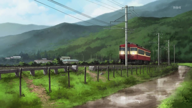 Train and countryside, Inaba, Japan, Persona 4 JRPG screenshot | Inky Squiggles