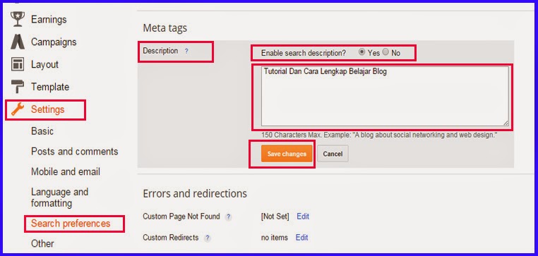 Cara Setting Meta Tags Search Description