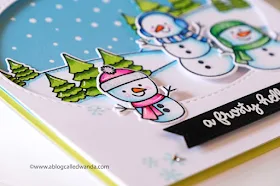 Sunny Studio Stamps: Feeling Frosty Scenic Route Stitched Oval Dies Winter Themed Snowman Card by Wanda Guess