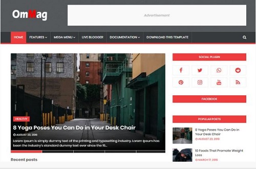 ommag free amp blogger template