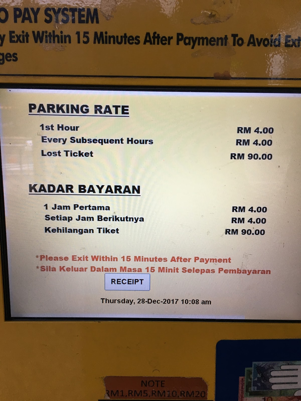 parking rate kl sentral