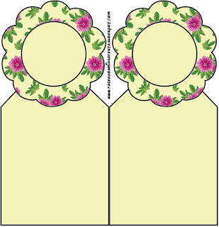 Purple Flowers in Yellow Free Printable Bookmarks.