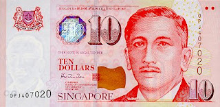 Gambar Uang Singapura 10 Dolar