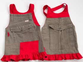 cargo pants to baby jumper refashion