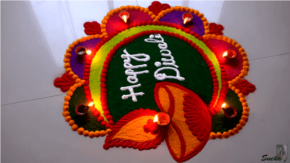 easy rangoli design for diwali