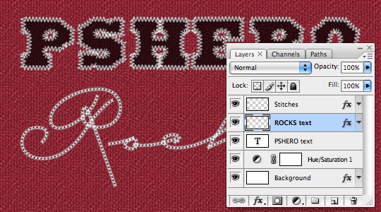 Stitched Text Effect in Photoshop