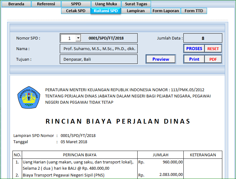 Aplikasi Excel Sppd Dan Surat Tugas Versi 2 Excelmaniacs