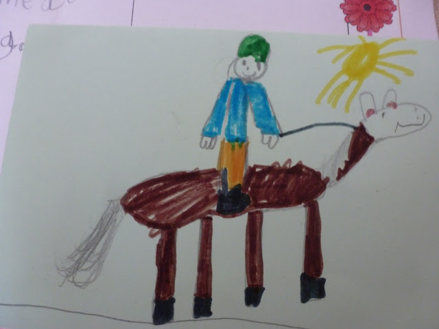 Kids drawing horse