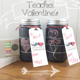 Teacher Valentine's Day Gifts - Chalkboard Jars - LeroyLime