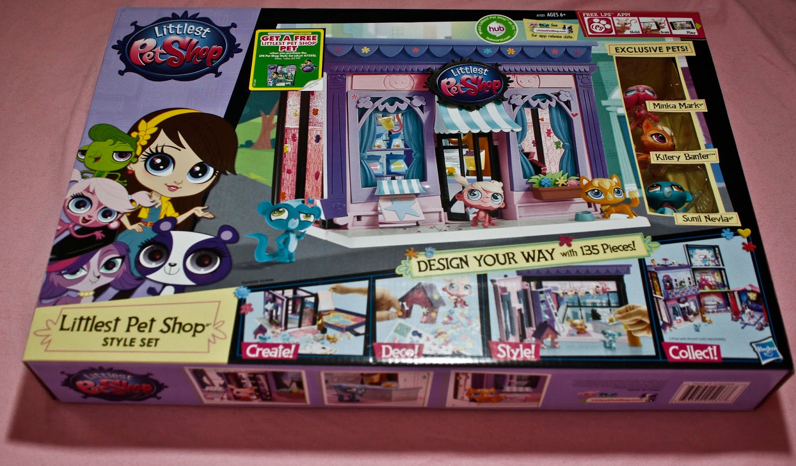 showing a photogrpah of the littlest pet shop style set before opening the box