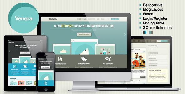 Venera - Responsive HTML Template - Retro colors - ThemeForest Item for Sale