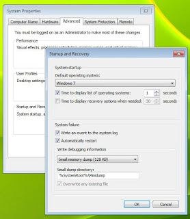 startup  and recovery ,windows 7