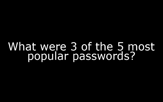 What were 3 of the 5 most popular passwords?