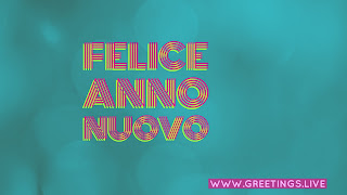 Light Bluish green Italian Happy New Year greetings " felice anno nuovo "