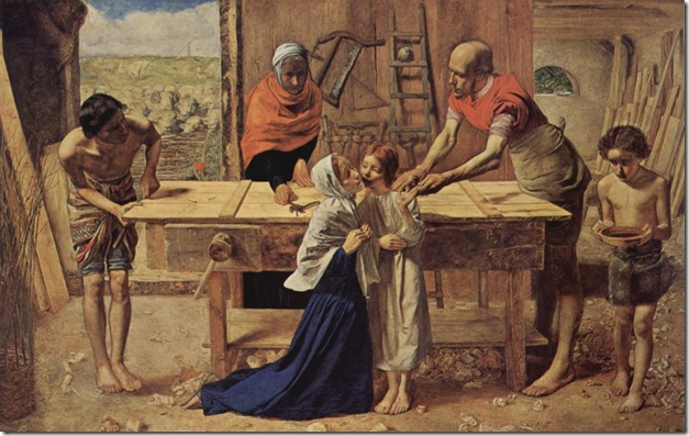 Cristo en casa de sus padres, de John Everett Millais (1850)