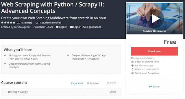 [100% Free] Web Scraping with Python / Scrapy II: Advanced Concepts