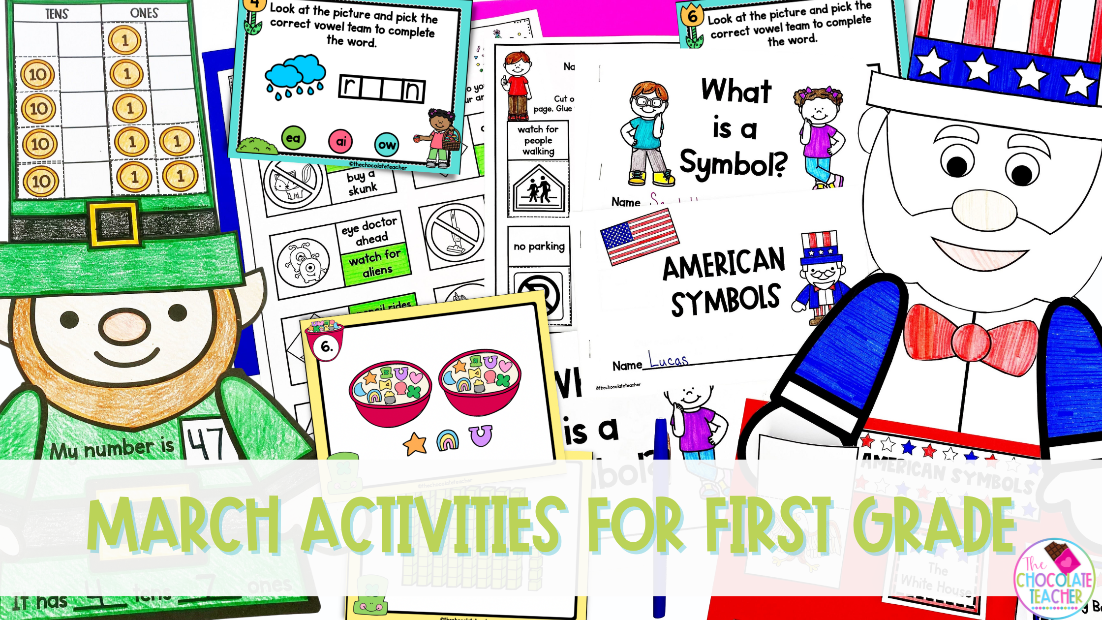 Grab these exciting and creative March activities to use with your first grade students to help them practice math and ELA concepts in fun ways this spring.