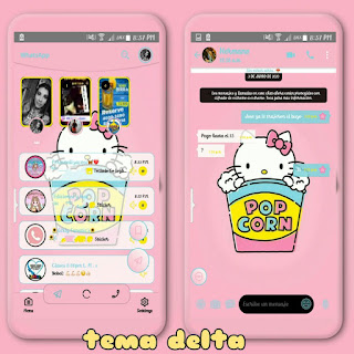 Kitty Popcorn Theme For YOWhatsApp & Delta WhatsApp By Ale