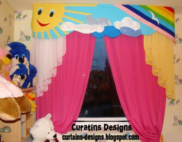 Cool kids room curtain design in summer colors style | Curtain ...
