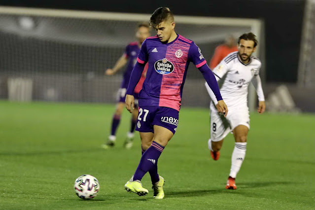 Kuki Zalazar marcó el primer gol de su equipo. MARBELLA C. F. 2 REAL VALLADOLID C. F 3. 05/01/2021. Copa del Rey, 2ª eliminatoria. Marbella, Málaga, estadio Antonio Lorenzo Cuevas.