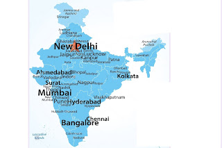 Bangalore in Indian Map
