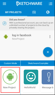 new project di sketchware