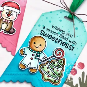 Sunny Studio Stamps: Gleeful Reindeer and Jolly Gingerbread Christmas Themed Gift Tags by Lexa Levana