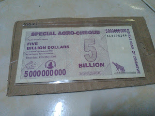 Koleksi uang kuno 5 milyar zimbabwe tahun 2008