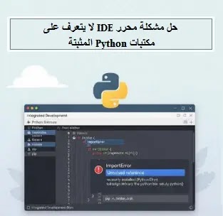 إصلاح مشاكل IDE Python، تكوين بيئة Python، مشاكل pip install، PyCharm لا يرى المكتبات، VS Code Python Interpreter، استكشاف أخطاء Python، تطوير Python، حل مشكلة : محرر IDE لا يتعرف على مكتبات Python المثبتة حديثًا، IDE، Python، مكتبات Python، ImportError، pip، بيئة افتراضية، PyCharm، VS Code، مسار Python، إدارة الحزم، محرر IDE لا يتعرف على مكتبات Python، حل مشكلة IDE لا يرى مكتبات Python المثبتة، لماذا لا يتعرف PyCharm على المكتبات الجديدة، إصلاح ImportError في VS Code، تكوين بيئة Python في IDE، مشاكل مسار Python في بيئات التطوير، كيفية جعل IDE يتعرف على مكتبات pip، تنظيف ذاكرة التخزين المؤقت لـ IDE Python، استخدام البيئات الافتراضية مع Python IDE، حل تعارضات مكتبات Python في IDE، IDE، Python، مكتبات Python، Python Libraries، عدم التعرف، Not Recognizing، ImportError، pip، بيئة افتراضية، Virtual Environment، PyCharm، VS Code، Jupyter Notebook، مسار Python، Python Path، إدارة الحزم، (بيئة Python خاطئة، مسار Python، ذاكرة التخزين المؤقت) وكيفية، حل مشكلة IDE لا يتعرف على مكتبات Python المثبتة حديثًا، اكتشف أسباب إصلاح ImportError، بيئة تطوير، PyCharm، مكتبات pip، VS Code،  حل مشكلة عدم قدرة محرر IDE على التعرف على بعض مكتبات Python المثبتة حديثًا بشكل صحيح، حل مشكلة عدم قدرة محرر IDE على التعرف على بعض مكتبات Python المثبتة حديثًا، حل مشكلة محرر IDE لا يتعرف على مكتبات Python المثبتة، Fix IDE not recognizing installed Python libraries،