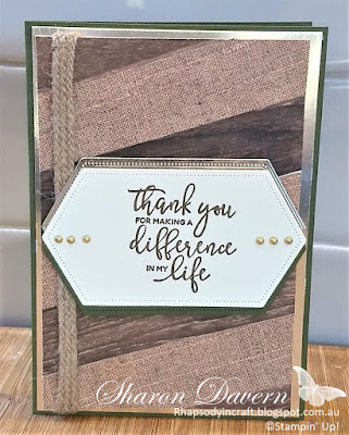 By the Dock, Pressed Petal DSP, Thank You, Male Cards, Masculine Cards, Stampin' Up!, Rhapsody in craft, #loveitchopit