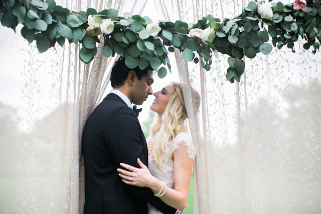 Kate and Vic are about the sweetest couple ever and I was thrilled with the way this silver dollar eucalyptus garland accented the reveal screen at their Misty Valley (Frutig Farms) Wedding.  Trimmed with David Austin Patience and Kiera white and pink garden roses. by sweet pea floral design Detroit Ann Arbor holly rutt